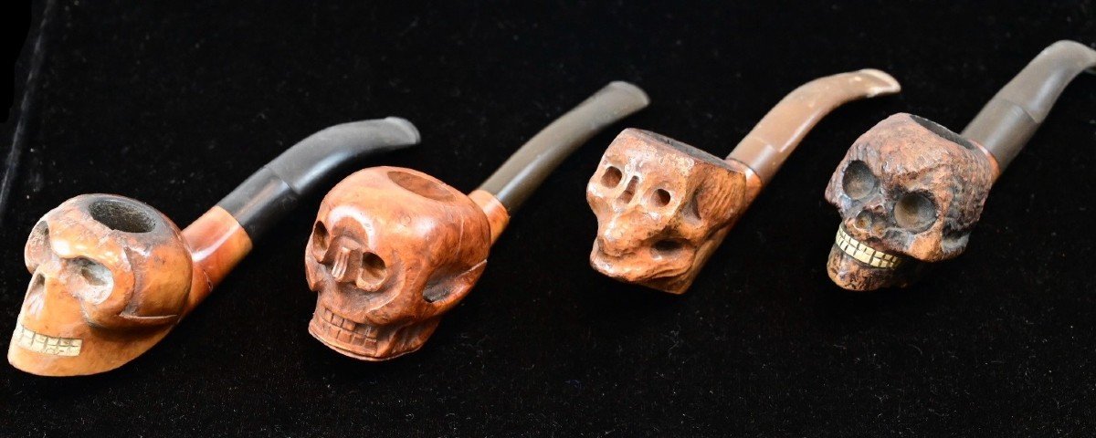 Collection Of Pipes With Skulls - Early 20th Century-photo-4